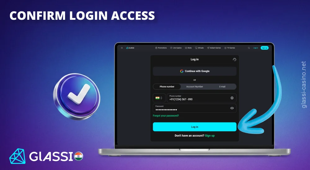 Confirm your login to access your Glassi Casino account