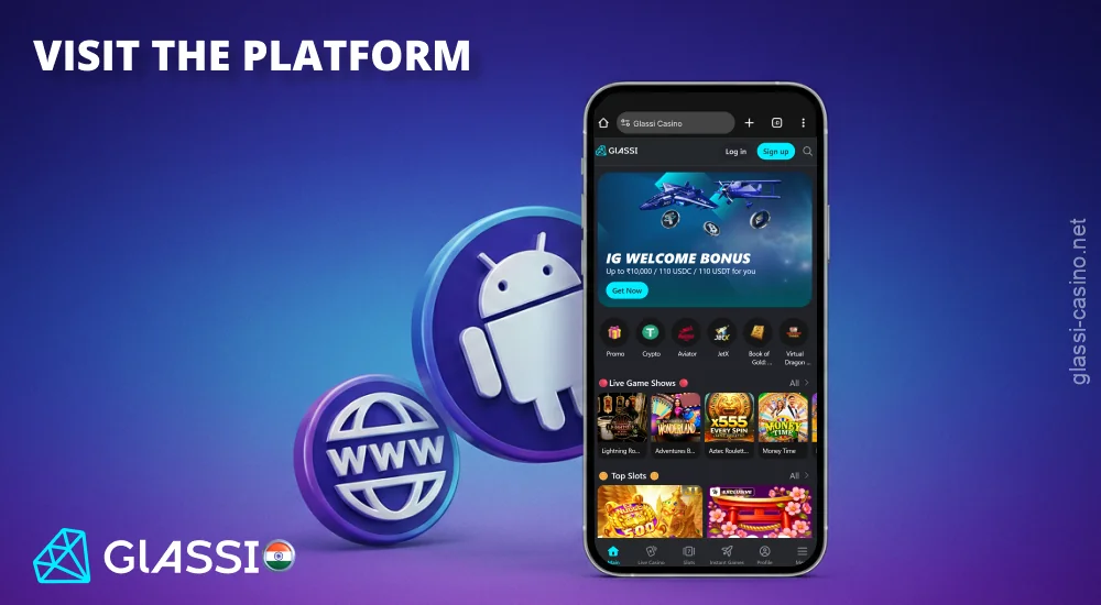 Visit the Glassi Casino website to download the Android app