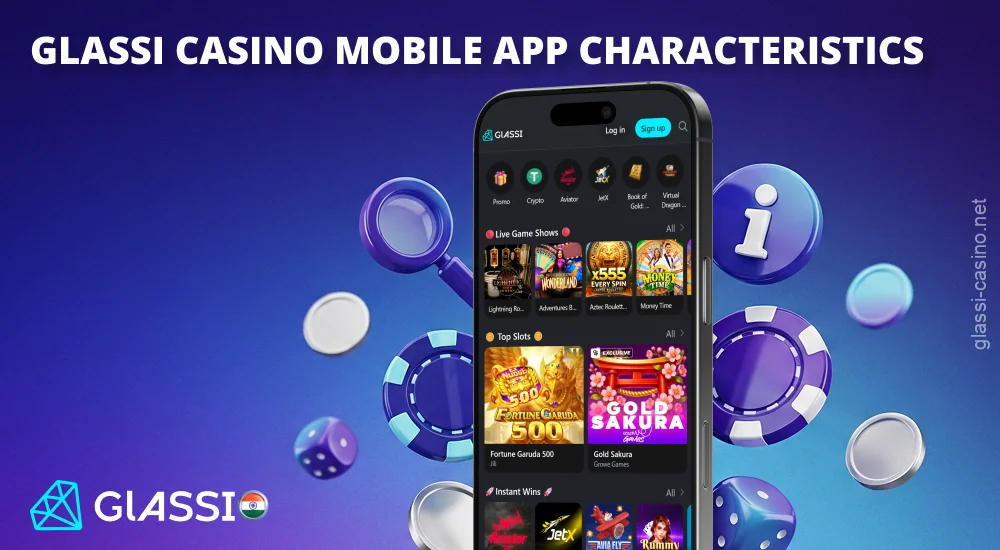 The Glassi Casino app is available for Android and iOS and offers casino games