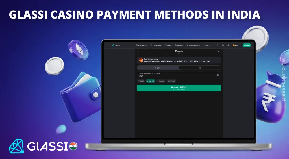 Glassi Casino offers convenient deposit and withdrawal options in India